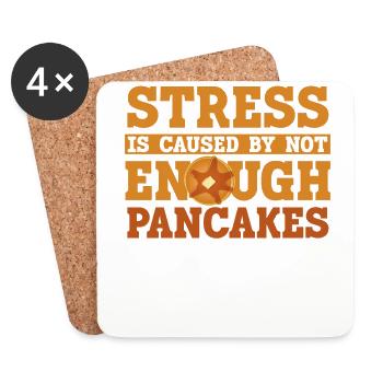 Pancake Lover Kids Stress Is - Untersetzer (4er-Set) - Weiß - Vorne