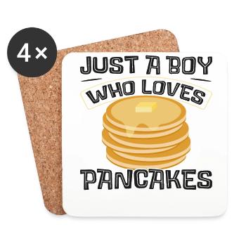 Pancake Lover Kids Boy Just A Boy - Untersetzer (4er-Set) - Weiß - Vorne