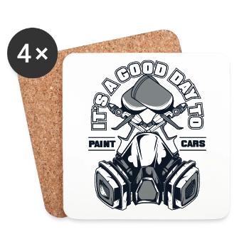 Good Day To Paint Cars Automotive Vehicle Car - Coasters (set of 4) - white - Front