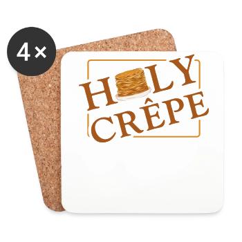Pancake Lover Kids Pun Holy Crepe - Coasters (set of 4) - white - Front