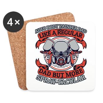 Auto Body Painter Dad Like A Regular Dad Vehicle - Coasters (set of 4) - white - Front