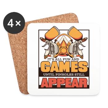 Until Pinholes Still Appear Car Spray Automotive - Coasters (set of 4) - white - Front
