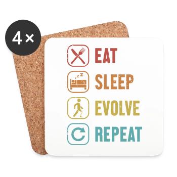 Eat Sleep Evolve Wiederholung Prothesen-Gliedmaßen-Benutzer Bein - Untersetzer (4er-Set) - Weiß - Vorne