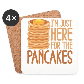 Amoureux des crêpes les enfants, je suis juste là - Dessous de verre (lot de 4) - blanc - Devant