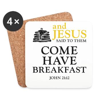 Pancake Lover Kids Bible Quote - Untersetzer (4er-Set) - Weiß - Vorne