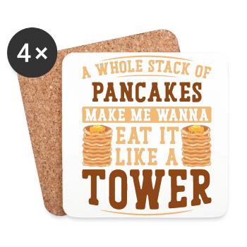 Pancake Lover Kids A Whole Stack - Coasters (set of 4) - white - Front