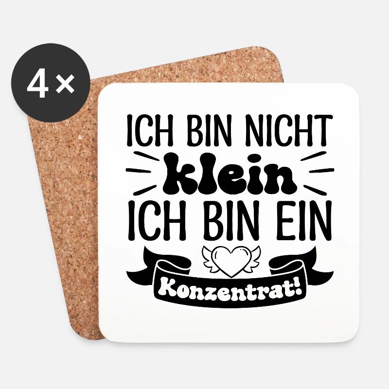 Ich bin nicht klein Ich bin ein Konzentrat! - Untersetzer (4er-Set) - Weiß