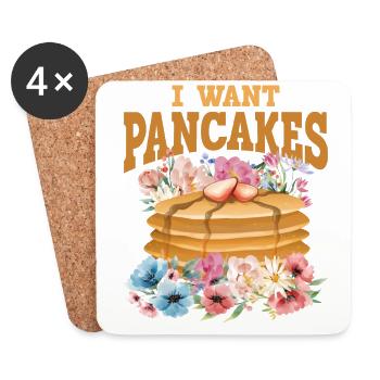 Amoureux des crêpes Les enfants je veux des crêpes - Dessous de verre (lot de 4) - blanc - Devant