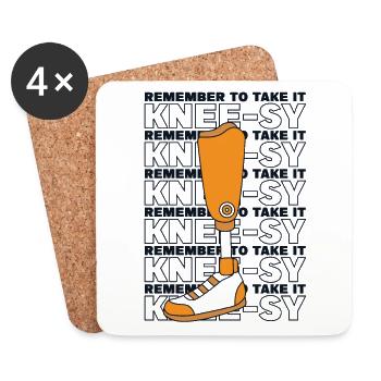 Remember To Take It Kneesy Artificial Legs Leg - Coasters (set of 4) - white - Front