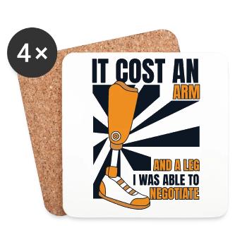 It Cost An Arm And A Leg Prosthesis Foot User Leg - Coasters (set of 4) - white - Front