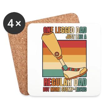 One Legged Dad Just Like A Regular Dad User Leg - Coasters (set of 4) - white - Front