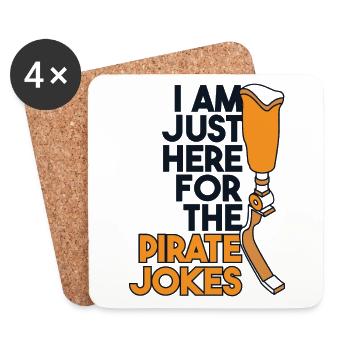 Just Here For The Pirate Jokes User Leg Prosthesis - Coasters (set of 4) - white - Front