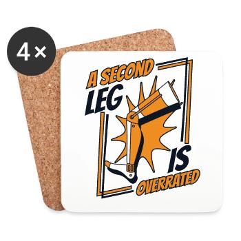 A Second Leg Is Overrated Prosthetic Limb Leg - Coasters (set of 4) - white - Front