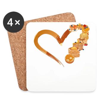 Pancake Lover Kids Coeur - Dessous de verre (lot de 4) - blanc - Devant