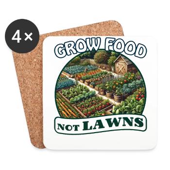 Grow Food Not Lawns Permaculture Food Forest - Coasters (set of 4) - white - Front