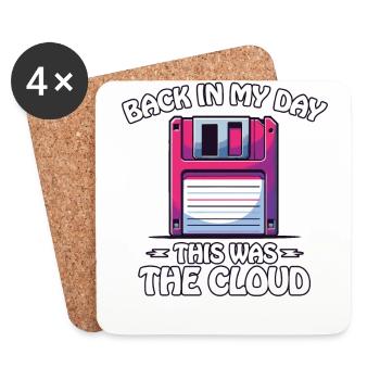 Back In My Day Retro 3.5 Inch Floppy Disc - Coasters (set of 4) - white - Front