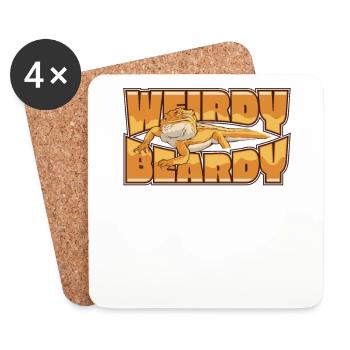 Weirdy Beardy Pogona Pet Lizard Owner Bearded - Coasters (set of 4) - white - Front