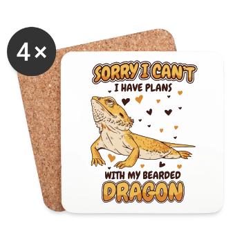 I Have Plans With My Bearded Dragon Pet Owner - Coasters (set of 4) - white - Front