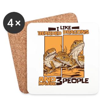 I Like Bearded Dragons And Maybe 3 People Pet - Coasters (set of 4) - white - Front