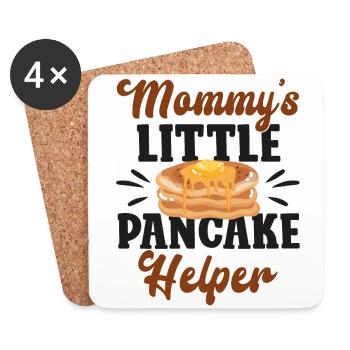 Amateur de crêpes Enfants Maman Maman - Dessous de verre (lot de 4) - blanc - Devant