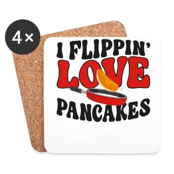 Amoureux des crêpes Enfants I Flippin' Love - Dessous de verre (lot de 4) - blanc - Devant