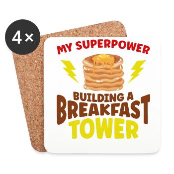 Pancake Lover Kids My Superpower - Untersetzer (4er-Set) - Weiß - Vorne