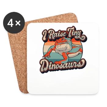 I Raise Tiny Dinosaurs Pogona Lizard Pet Bearded - Coasters (set of 4) - white - Front