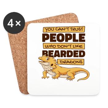 You Can't Trust People Pogona Lizard Pet Bearded - Coasters (set of 4) - white - Front