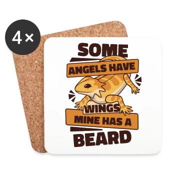 Some Angels Have Wings Mine Has A Beard Pet - Coasters (set of 4) - white - Front