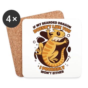 If My Bearded Dragon Doesn't Like You Pogona - Coasters (set of 4) - white - Front
