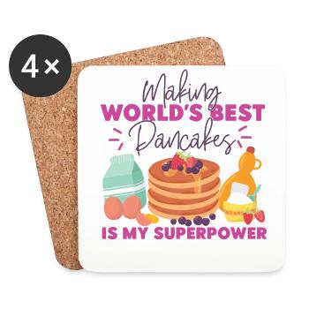 Pancake Lover Kids Making World's - Coasters (set of 4) - white - Front