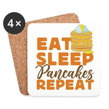 Pancake Lover Kids Eat Sleep - Coasters (set of 4) - white - Front