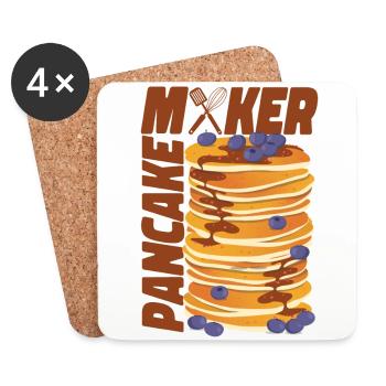 Pancake Lover Kids Pancake Maker - Coasters (set of 4) - white - Front