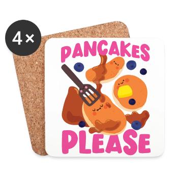 Pancake Lover Kids Pancakes Please - Coasters (set of 4) - white - Front