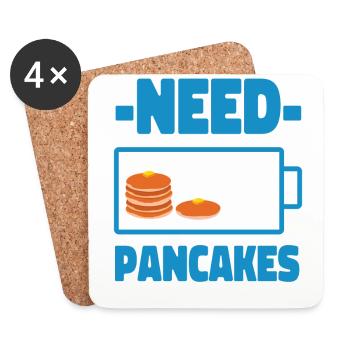 Pancake Lover Kids Batterie Besoin - Dessous de verre (lot de 4) - blanc - Devant