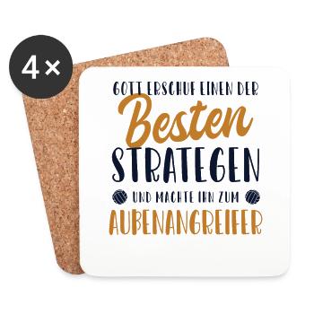Außenangreifer Bester Stratege Volleyballerin - Untersetzer (4er-Set) - Weiß - Vorne