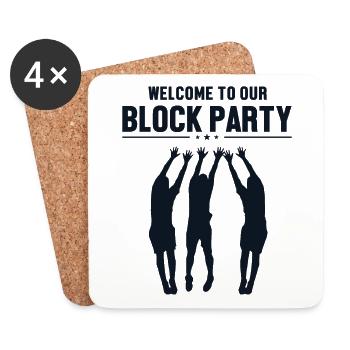 Welcome to Block Party Volleyballfreak Volleyball - Untersetzer (4er-Set) - Weiß - Vorne