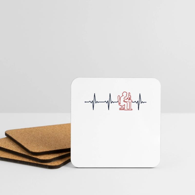 Programmer Heartbeat Softwareentwickler Coder Untersetzer (4er-Set)