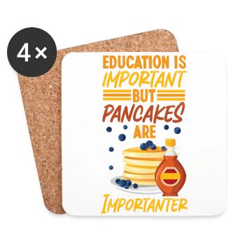 L’éducation des enfants amoureux des crêpes est - Dessous de verre (lot de 4) - blanc - Devant