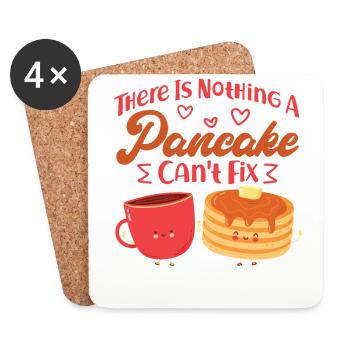 Les enfants amateurs de crêpes il y a - Dessous de verre (lot de 4) - blanc - Devant