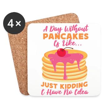 Amoureux des crêpes Les enfants Une journée sans - Dessous de verre (lot de 4) - blanc - Devant