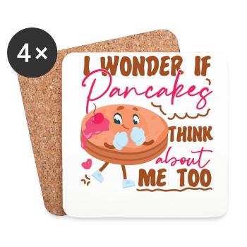Les enfants amateurs de crêpes, je me demande si - Dessous de verre (lot de 4) - blanc - Devant