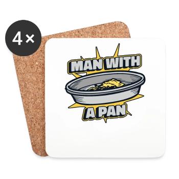 Homme avec une casserole prospection mineur placer exploitation minière - Dessous de verre (lot de 4) - blanc - Devant