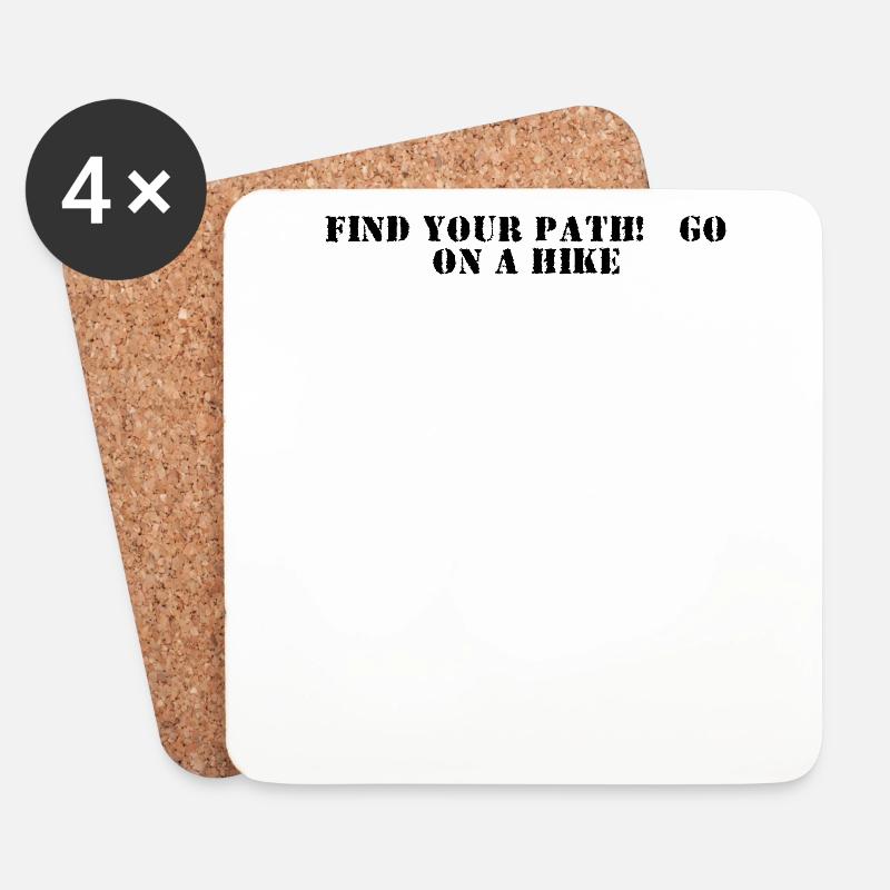 Wandern - Find your path, go on a hike - Untersetzer (4er-Set) - Weiß