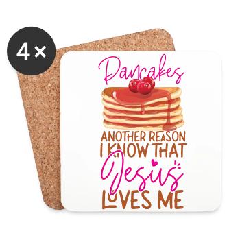 Pancake Lover Kids Jesus Faith - Untersetzer (4er-Set) - Weiß - Vorne