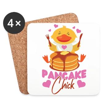Pancake Lover Kids Chicken Girl - Untersetzer (4er-Set) - Weiß - Vorne