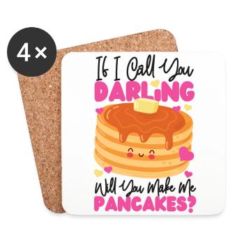 Les enfants amateurs de crêpes si je t’appelle - Dessous de verre (lot de 4) - blanc - Devant