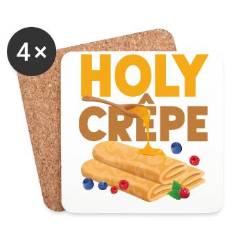 Pancake Lover Kids Pun Holy Crepe - Coasters (set of 4) - white - Front