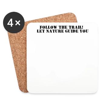 Randonnée pédestre - Suivez le sentier, laissez-vous guider par la nature - Dessous de verre (lot de 4) - blanc - Devant