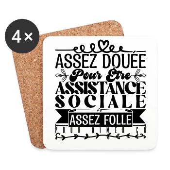 Geschenk für Sozialarbeiter. Perfekter Assistent. - Untersetzer (4er-Set) - Weiß - Vorne